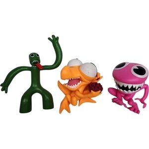 Phatmojo Rainbow Friends Figures‎ Lot of 3 Green Orange Pink Collectible Toys